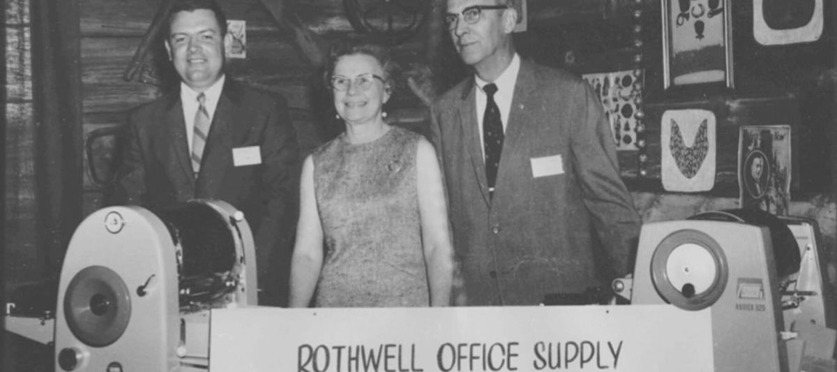 Service Tradition Page, Original Rothwell Office Supply image, of the founders, circa 1947